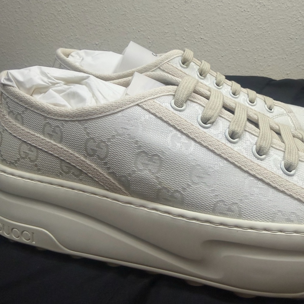 Gucci GG Treck 1977 Tennis Canvas Platform Low Top Trainer - Picture 6 of 11